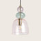 LEDKIA LIGHTING - Suspension Métal et Verre Baudelaire | Design Vintage Élégant | Compatible Ampoules LED E14 | Câble Réglable | Usage Polyvalent, Rose, Verre