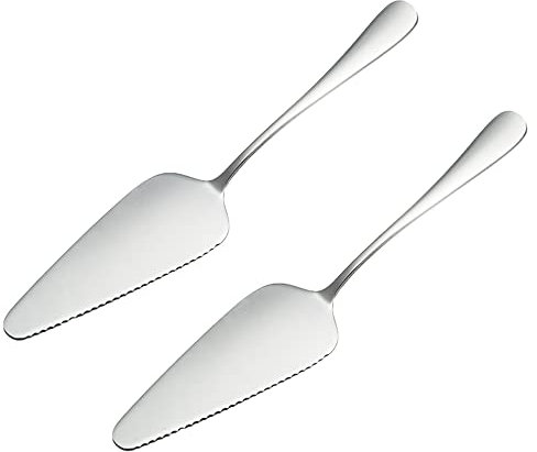 Pamtns 2 Stück Edelstahl Tortenheber Kuchenheber und Tortenmesser in Einem Pizza Spatel Tortenschaufel Kuchenschneider Edelstahl Poliert Kuchenmesser für Küchen Partys Restaurants