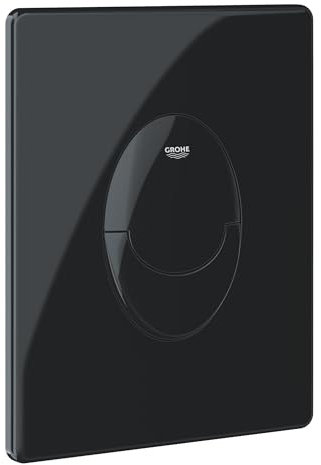 GROHE Start Plaque de Commande, Double Touche Interrompable, Economie d'Eau, Montage Vertical, ABS, Glossy Black, 38964Kv0