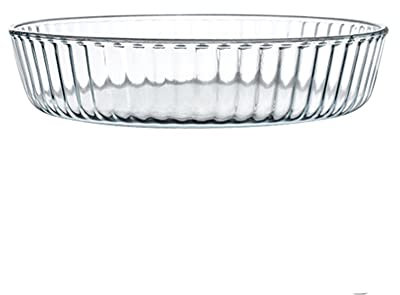 Lasagnera Piatto di cottura in vetro rotondo, forno a tavola Casseruola Piatti - Piatti da cottura for cucinare e servire, Lasagna Pan Bakeware, Clear Teglie da Forno (Color : A, Size : 2.1L)