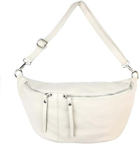 XXL Damen echt Leder Tasche Brusttasche Crossbody Schultertasche Umhängetasche Gürteltasche Crossover Ledertasche Slingntasche Unisex Bag Beige L