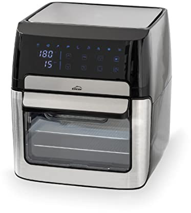 Lacor - 69513 - Freidora de Aire Sin Aceite AirePro, 12L, 1700W, 9 Programas, 7 Accesorios Incluidos, Deshidratar, Pantalla Led Táctil, Temporizador, Recetas, Luz interior