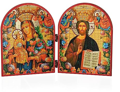 NKlaus Diptychon christliche Ikone Holz Gm Nicht Verwelkende, 1 Stück