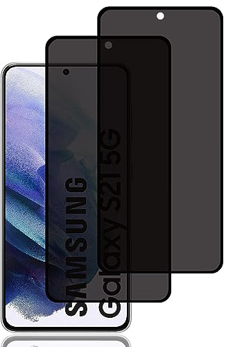 Sichtschutz Schutzfolie für Samsung Galaxy S21 [2 Stück] | Privacy Schutzglas, Fingerabdruck-ID-Kompatibel, 9H Härte, Kratzfest, Anti Spy Privacy Schutzfolie für Samsung Galaxy S21 5G