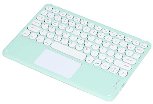 Bewinner Tastiera Touch Wireless, Tastiera Compatta retrò con Copritasti Rotondi, Tastiera Touchpad Silenziosa Sottile per Tablet, Laptop, con Batteria Ricaricabile, Cavo USB (Verde)