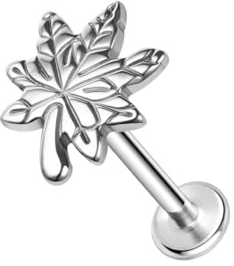 ZS ASTM F136 Titan 16G 8mm Piercing Schmuck für Knorpel Conch Tragus Helix Lippe Labret Ohr – Hypoallergen Innengewinde Flache Rücken Ohrringe Ohrstecker