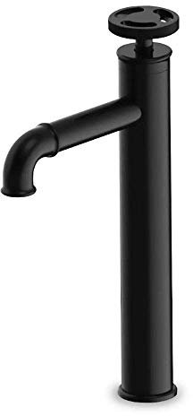 RajoNN Badezimmer-Waschbecken Rustikale Retro-Industrie-Waschtischarmaturen Messing Einhand-Einlochwaschbecken Waschraum Toilette Hoteldekoration Waschbeckenarmaturen, Schwarz,