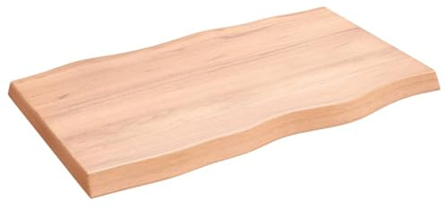 TJROO Tischplatte Hellbraun 100x60x6 cm Massives Eichenholz Esstischplatte Möbelplatten Deckplatte Holzplatten Schreibtischplatten Esstiach Esstisch Holz Tischplatten Tabletop