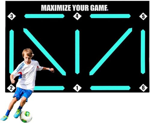 NAIYAN Fußball-Trainingsmatte, 60 x 90 cm, rutschfeste Trainingsmatte für Stoßballkontrolle, Fußball-Trainingsmatte, Fußballmeisterungsmatte, Gummi-Dribbel-Trainingsmatte