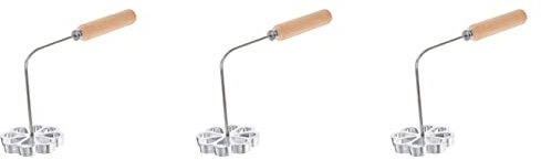 Lckiioy 3X Rosette Timbale Fer Ensemble Bunuelera avec Poignée Traditionnel Mexicain Bunuelo Pâtissier Cutter pour Gadget de Cuisine Fleur
