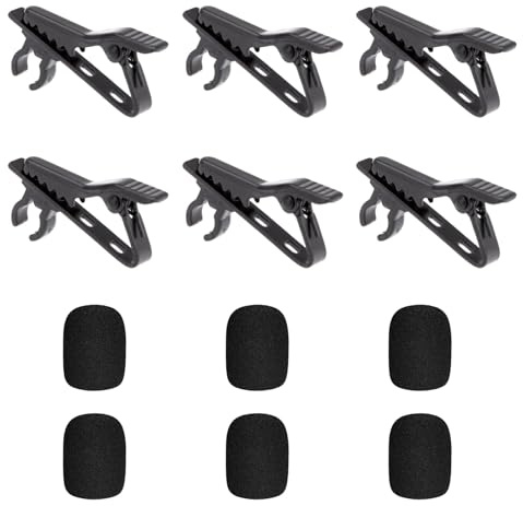 HYMAIPROSPERITY Lot de 12 pinces à cravate de microphone à revers robustes et utiles pour cravate portable en mousse pour micro cravate