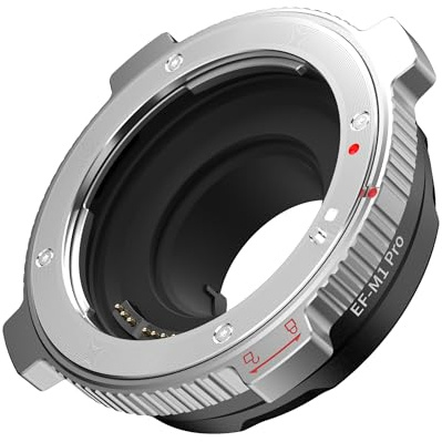 VILTROX EF-M1 Pro Objektivadapter Autofokus Objektiv Adapter mit Sicherheitsschloss Kompatibel mit Canon EOS EF/EF-S-Objektiv zu M4/3 MFT GH4 GH5 GF6 GX7 E-M5 E-M10II E-PL5 Kameras