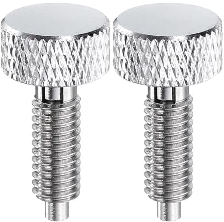 QUARKZMAN 2pz Perno Molla con Maniglia Zigrinata M6x1 Dia. Perno 3mm Perni Rilascio Rapido Retrattili Acciaio Inossidabile Tipo Blocco Plunger per Attrezzature Industriali, Argento