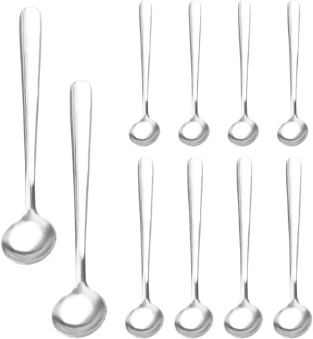 APOMOONS 10 petites cuillères en acier inoxydable pour pots à épices, jolies petites cuillères à épices en acier inoxydable pour épices, Cuillères à café