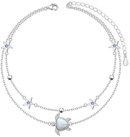 HOOHWE Infinity Schmetterling Evil Eye Fußkettchen für Damen 925 Sterling Silber Ankle Bracelet Fußkette Verstellbar Wasserfest Armbänder Schmuck für Frauen
