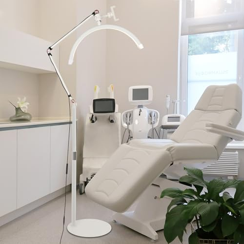 Lampada Mezzaluna DESGNT, Luce LED per Ciglia Estese, 3 Temperature di Colore, Testa Luminosa Rotante a 360° con Supporto per Telefono Cellulare, Lampada per la Cura della Pelle, Tatuaggi