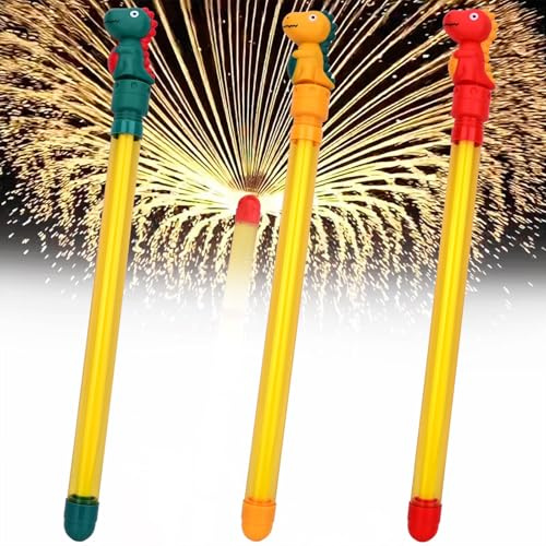 Firework Water Gun (3PCS), Squirt Guns Summer Toys, Water Fighting Play Toy, Romantic Water Spray Toy for Family Entertainment or Pool Party (Dinosaur)
