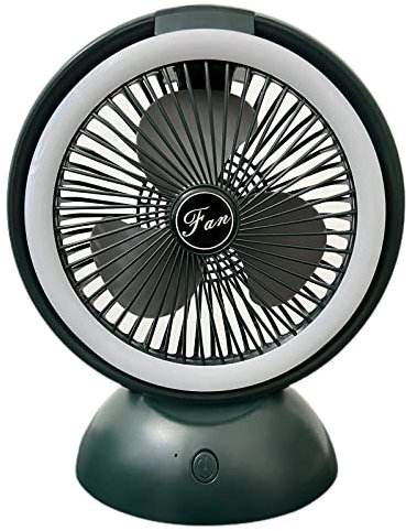 YIZITU Petit ventilateur de bureau USB avec LED 4 vitesses, ventilateur de bureau portable, réglage à 180°, ventilateur silencieux pour bureau à domicile
