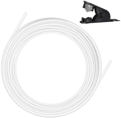 FINELYCR 10 Meter PTFE Schlauch 3D Drucker 4mm × 2,5mm, Weißer PTFE Schlauch, Flexibler 10m PTFE Tube mit Cutter, Hochwertiger Schlauch für 3D-Drucker Zubehör
