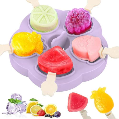 Moldes para paletas, moldes de silicona sin BPA para helados caseros con tapas y palitos, seguros para niños y bebés, moldes reutilizables para hacer helados caseros.