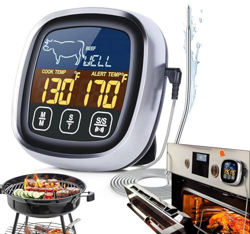 Duroecsain Termometro Digitale Per Cottura | Strumento Di Misura | Termometro Da Cucina Resistente All'Acqua - Per La Cottura Alimenti Griglia Il Forno Il Barbecue E La