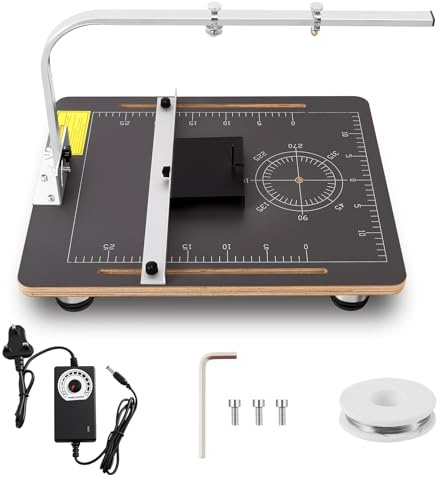 Hot Wire Foam Cutter Table 24W, 19x15 Electric Tabletop Hotwire Tool with Adjustable Temperature 0-400°C & Ruler Guide, Precision Cutting Tool for Cutting Foam, Styrofoam, Model Making DIY Craft