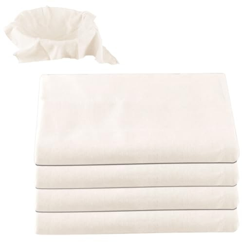 Larfraecy 4 Pcs Cheese Cloths for Straining,50x50cm Cheesecloth Unbleached Muslin Cloths for Cooking Reusable&Washable Fine Mesh Cotton Cheese Cloth for Nut Milk,Yogurt,Tea,Filtering Juice,Baking