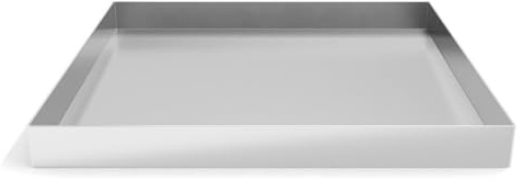 iPEGTOP 304 Edelstahl Waschmaschinen Tropfschale – 81.3 × 81.3 × 6.4 cm, Kompakte Auffangwanne für Waschmaschine, Trockner, Kühlschrank – Auslaufsicher, Bodenschutz (Ohne Loch)