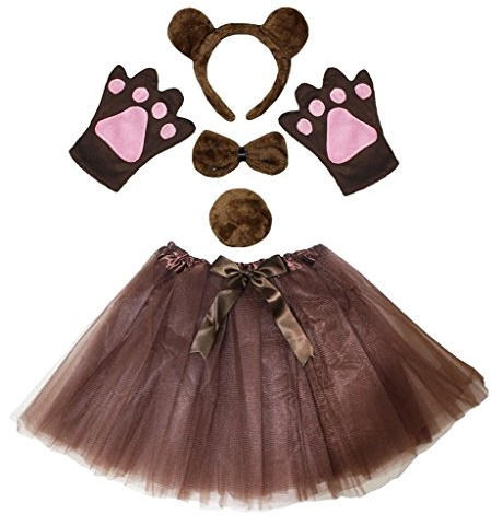 Petitebelle pannband fluga svans handskar tutu 5 st flicka kostym 1-5 år (björn)