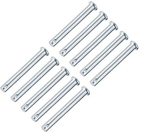 sourcing map Single Hole Clevis Pins,8mm x 70mm Flat Head Zinc-Plating Steel 10Pcs