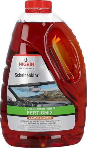 NIGRIN Performance Clear - Limpiador de cristales de piel y galleta (3 litros, aditivo de limpieza para parabrisas de coche y faros, elimina la suciedad, restos de insectos, para una visión clara y