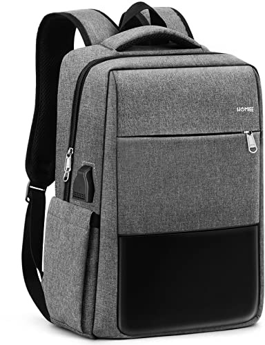 HOMIEE Ryggsäck herr, 15,6 tums laptop ryggsäck vattentät, handbagage flygplan reseryggsäck business ryggsäck resa ryggsäck city uni laptopväska stor med USB-laddningsport