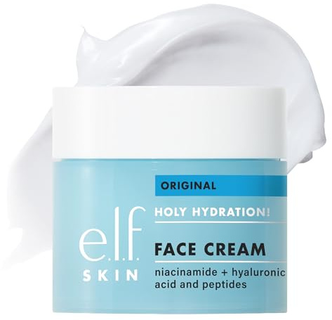 e.l.f. SKIN Holy Hydration! Face Cream with Hyaluronic Acid, Niacinamide & Peptides, Nourishing & Plumping Moisturizer, Vegan & Cruelty-Free