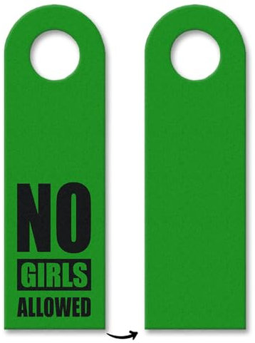 Kinderzimmer Türhänger in Grün mit Spruch: No girls allowed Mädchen Jungen Kind
