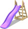 Rebo® Free Standing Garden Wave Slide with Wooden Platform - 6FT (175cm) Slide Purple | OutdoorToys | Durable and Strong, Space Under Platform for Toy Storage Design