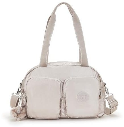 Kipling COOL DEFEA Mittelgroße Schultertasche, Metallic Glow (Silber)