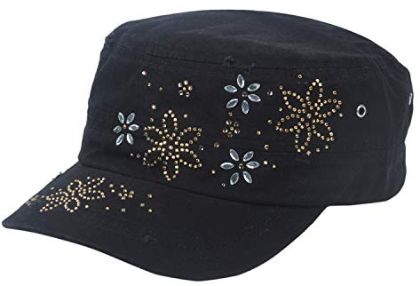 dimo accessoires Cap - Damen Army Cap Vintage (290) (schwarz)