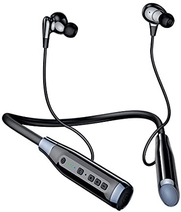 Lively Life Bluetooth 5.0 Neckband Earphones with 120 Hours Playtime, Wireless Headphones with Mic, IPX5 Earbuds for Running, Magnetic Headset Lightweight Earphones with Intelligent Noise Reduction