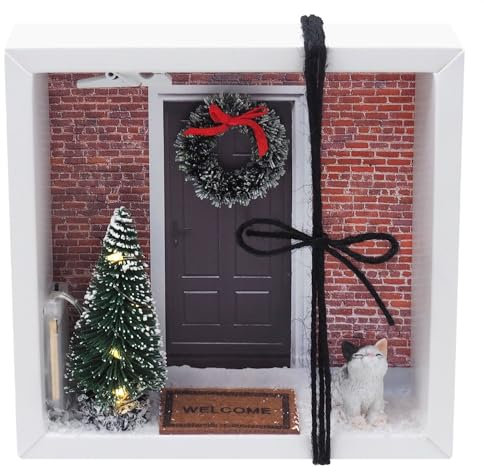 ZauberDeko Geldgeschenk Verpackung Weihnachten Winter Katze LED Tannenbaum Xmas Gutschein Geschenk