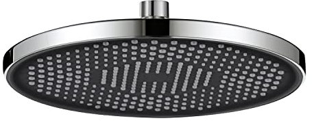Soffione Doccia rotondo da 26 cm(10 Pollici), YUANNY Grande Soffione Doccia a Pioggia Anticalcare, Testa Doccia Tonda ad Alta Pressione, Docce fisse Regolabile，Risparmio idrico，Cromo