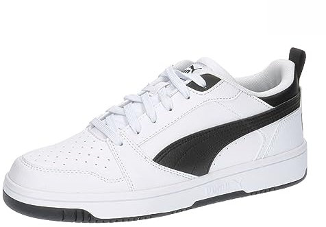 PUMA Unisex Kinder Rebound V6 Lo Jr Sneaker, Puma White Puma Black Puma Black, 36 EU