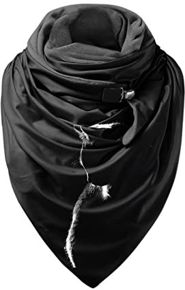 EXENXA Kariertes Schal-Set Damen Schal Halloween Winter Druck Knopf Wrap Lässige Warme Schals Schals Mann Schals Schal (Schal) (Farbe: Orange-2, Größe: Einheitsgröße) (F 1)