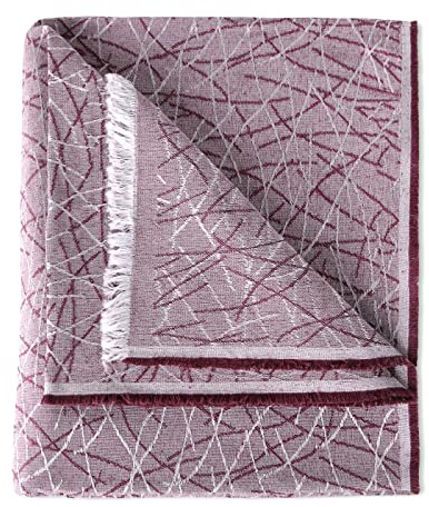 MERCURY TEXTIL- Colcha Plaid Multiusos (180x290cm, Rayas Granate) | 50% Algodón 50% Poliéster Jarapas para Sofá, Liso y Rayas, Plaid Cama. Plaid Sofá, Manta Cubre Sofá Foulard