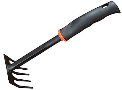 Gogogmee Rastrillo De Jardín De Cinco Dientes Mini Rastrillo De Césped para Jardinería Herramienta De Jardín Pequeño con Mango para Macetas y Jardines Pequeños