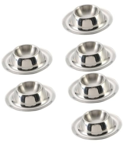 MAGICLULU 6 Piezas Bandeja expositora de Acero Inoxidable Vasos para escalfar Copas de cóctel Antiguas huevera Porta Bandeja de Suministros de Cocina