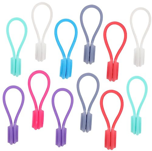 Angoily 2 Sets Silikon-kabel-organizer Magnetische Kabelbinder für Drähte Einfach Zu Verwenden für Zuhause Auto Reisen 12 Stück