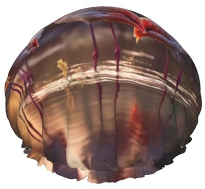YHBLYKXP Tropischer Flamingo-Druck, verstellbare doppellagige Duschhaube, wiederverwendbare Damen-Duschhaube für Spa-Salons