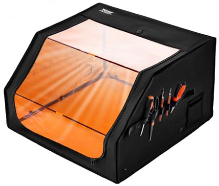 VEVOR Custodia per Incisore Laser, 800 x 800 x 500 mm Custodia Protettiva per Incisione Laser, Rivestimento Protettivo Ignifugo, con Ventola di Scarico e Tubo, per Maggior Parte degli Incisori Laser