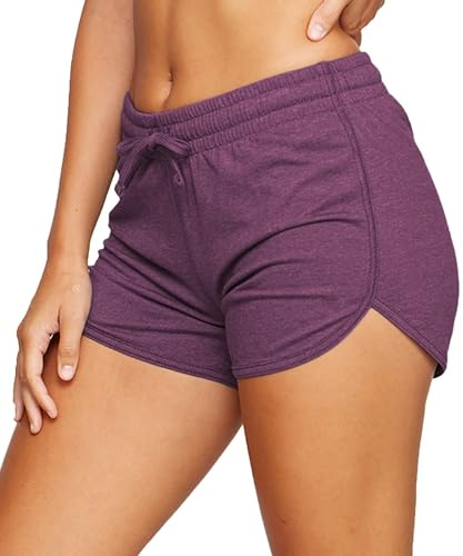 EUHOM Short d'été pour femme - Short de sport - Pantalon de jogging - Coton - Gym - Short d'été - Short de survêtement léger pour le yoga, la course, le fitness, Violet, XXL
