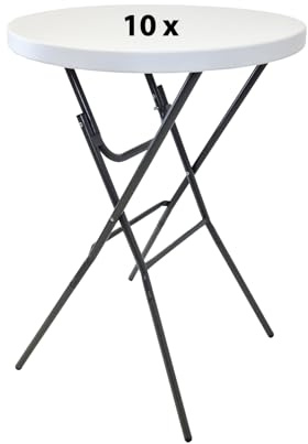 TRUTZHOLM Stehtisch ca. Ø 80cm wahlweise mit Husse Bistrotisch Partytisch Klapptisch Biertisch + Decke (10x Stehtisch ohne Husse)